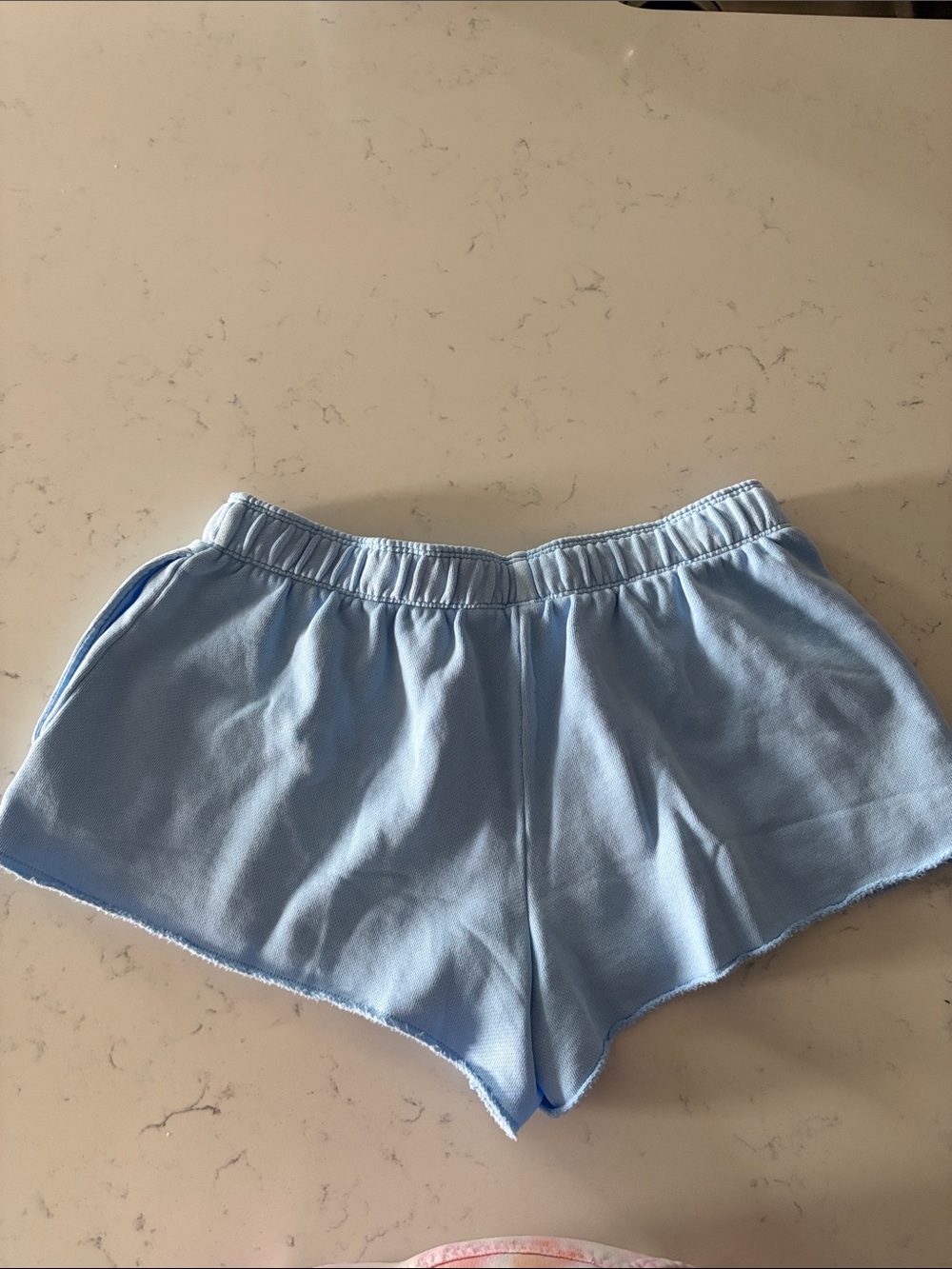 PINK Victoria's Secret Pale Blue Drawstring Athletic Shorts - Picture 3 of 3